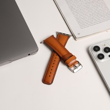 Toronata Apple Watch Uyumlu Deri Kordon & Kayış - 42 / 44 / 45 / 46 / 49 mm - Ultra / Ultra 2 / Seri 9 / 8 / 7 / 6 / 5 / 4 / 3 - Taba