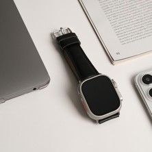 Toronata Apple Watch Uyumlu Deri Kordon & Kayış - 42 / 44 / 45 / 46 / 49 mm - Ultra / Ultra 2 / Seri 9 / 8 / 7 / 6 / 5 / 4 / 3 - Siyah