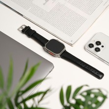 Toronata Apple Watch Uyumlu Deri Kordon & Kayış - 42 / 44 / 45 / 46 / 49 mm - Ultra / Ultra 2 / Seri 9 / 8 / 7 / 6 / 5 / 4 / 3 - Siyah