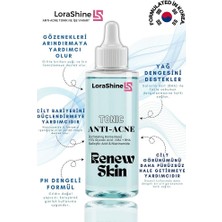 LoraShine Anti-Acne Yüz Toniği 200  ml   Aha Bha Niacinamide Exfoliating Cilt Arındırıcı Tonik