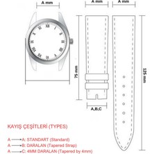Cabor RS2004S Cabor Deri Kayış - 26 × 22 mm - Siyah