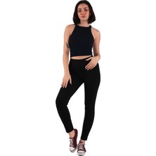 Asn Concept Kadın Siyah Düz Model Tayt (Büyük Beden Seçeneğiyle)