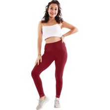 Asn Concept Kadın Bordo Dantelli Tayt (Büyük Beden Seçeneğiyle)