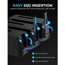 Sabrent USB Type C Sata Çoklu Yuvalı Sabit Disk Bağlantı Istasyonu