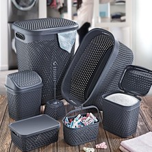 Smartware Katre 7 Parça Antrasit Çeyiz Seti Dayanıklı Malzeme ile Banyo Düzeni Sağlar