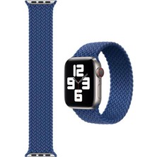 Apple Watch 5 44 mm Tek Parça Medium Hasır Kordon Mavi