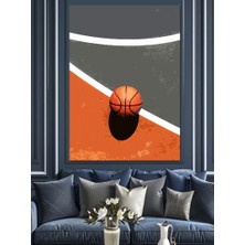 Basketbol Topu Dekoratif Kanvas - Mdf Ahşap Tablo
