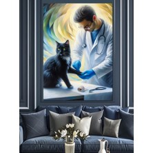 Veteriner ve Kedi Dekoratif Kanvas - Mdf Ahşap Tablo