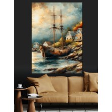 Terkedilmiş Gemi Dekoratif Kanvas - Mdf Ahşap Tablo