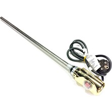 Sern 400W Altın Renk On/Off HP03 Model Havlupan Isıtıcı Rezistans 230V L:370mm 110cm TTR Fişli 1/2'' (Yarım Parmak)