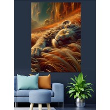 Lav Aslanı Dekoratif Kanvas - Mdf Ahşap Tablo