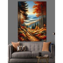 Orman Yolu Dekoratif Kanvas - Mdf Ahşap Tablo