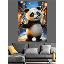 Panda Eğlencesi Dekoratif Kanvas - Mdf Ahşap Tablo
