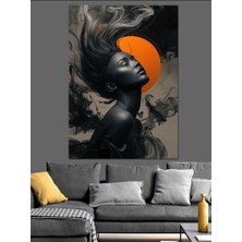 Turuncu Yansıma Dekoratif Kanvas - Mdf Ahşap Tablo