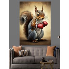 Boksör Sincap Dekoratif Kanvas - Mdf Ahşap Tablo