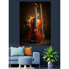 Melodik Çello Dekoratif Kanvas - Mdf Ahşap Tablo