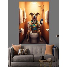 Havai Tarzda Köpek Dekoratif Kanvas - Mdf Ahşap Tablo