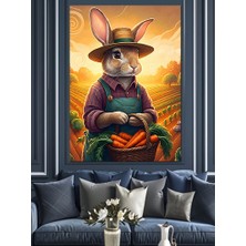 Çiftlik Tavşanı Dekoratif Kanvas - Mdf Ahşap Tablo