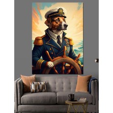 Denizlerin Kaptanı Köpek Dekoratif Kanvas - Mdf Ahşap Tablo