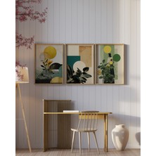 3 Lü  Ahşap Posterli Fotoğraf Çerçevesi , Duvar Çerçevesi , Dekoratif  Çerçevesi