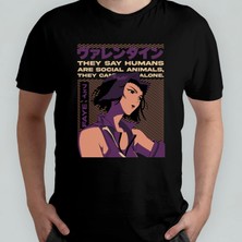 Pixxa Cowboy Bebop - Faye %100 Pamuklu Bisiklet Yaka T-Shirt Model 4