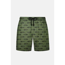 Ayyıldız 845 Erkek Yeşil Balık Desenli Deniz Şortu