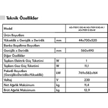 Vestel AO-71159 G Dg-W 70 cm 5 Gözü Gazlı (1 Gözü Wok'lu) Ankastre Ocak