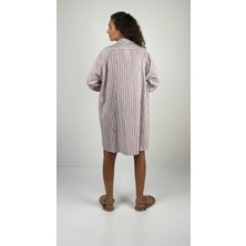 SOCRATES OLYMPIA SHORT Gömlek Yaka Desenli El Baskısı Oversize  Kısa Tunik  Elbise