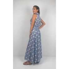 SOCRATES SOPHIA  DRESS   Gömlek Yaka Sıfır  Kol Kemerli  Desenli El Baskısı Uzun  Elbise
