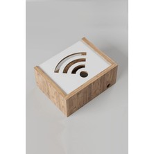 Duvar Düzenleyici Ahşap Dekoratif Atlantik Wifi Kutusu