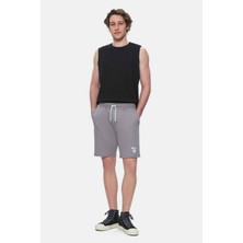 Fowler Koyu Gri Baskılı Baskılı Standard Fit Erkek Örme Şort