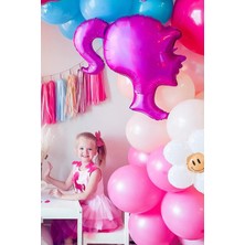 Pembe Kız Kafası Şekilli Folyo Balon 64 cm