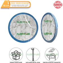 Alesta Life 70  cm  Beyaz Katlanabilir Metal Ayaklı Yer Sofrası | Hamur Açma Tahtası | Oyun Masası - 21  cm  Yükseklik