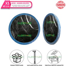 Alesta Life 60  cm  Siyah Katlanabilir Metal Ayaklı Yer Sofrası | Hamur Açma Tahtası | Oyun Masası - 21  cm  Yükseklik