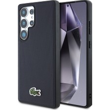 Lacoste Samsung Galaxy S25 Ultra Kılıf Lacoste Lisanslı Pu Pike Desenli Ikonik Timsah Dokuma Logolu Kapak Lacivert