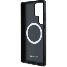 Lacoste Samsung Galaxy S25 Ultra Kılıf Lacoste Lisanslı Pu Pike Desenli Ikonik Timsah Dokuma Logolu Kapak Lacivert