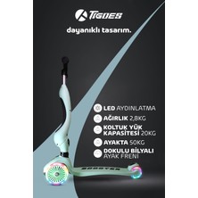 Premium Oturaklı Çocuk Scooter 3 Tekerlekli LED Işıklı Scooter Yükseklik Ayarlı 1-6 Yaş