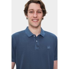 Ucla Gerard Lacivert Polo Yaka Nakışlı Standard Fit Erkek Tshirt