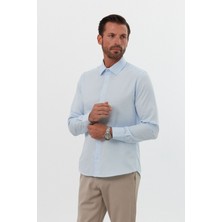 Erkek Slim Fit 4 Mevsim Kolay Ütülenir Basic Düz Gömlek