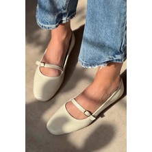 Stilbagshoes Elva Ön Bant Detaylı  Deri Kadın Babet Siyah