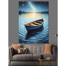 Gecede Tekne Dekoratif Kanvas - Mdf Ahşap Tablo