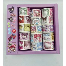 Sanrio Kawaii Bant Sticker 100'LÜ Kuromi, Hello Kitty, My Melody (1 Adet)
