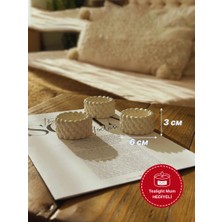 Örgü Desenli El Yapımı Tealight Mumluk – Beton Dekoratif Mumluk (3’lü Set) + Tealight Mum Hediyeli