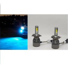 Super Moto Motosiklet ,otomobil Far Ampülü H4 LED Xenon Buz Mavi Renk 12/24V-48W(10800 Lümen