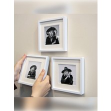 Yapışkanlı Sök-Tak Paspartulu 14 x 14 cm  Pola Kare Fotoğraf Çerçevesi - 3'lü Paket