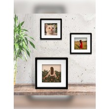 Yapışkanlı Sök-Tak Paspartulu 14 x 14 cm  Pola Kare Fotoğraf Çerçevesi - 3'lü Paket