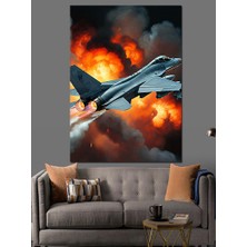 Savaş Uçağı Dekoratif Kanvas - Mdf Ahşap Tablo