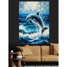 Zıplayan Yunus Dekoratif Kanvas - Mdf Ahşap Tablo