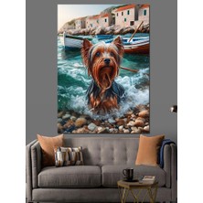 Suda Köpek Dekoratif Kanvas - Mdf Ahşap Tablo