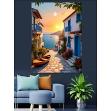 Akdeniz Sokakları Dekoratif Kanvas - Mdf Ahşap Tablo
